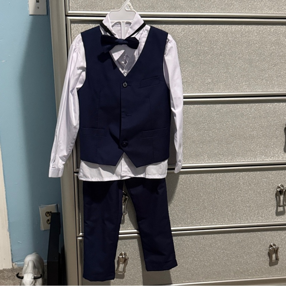 Kids Navy Blue Formal Suit Set